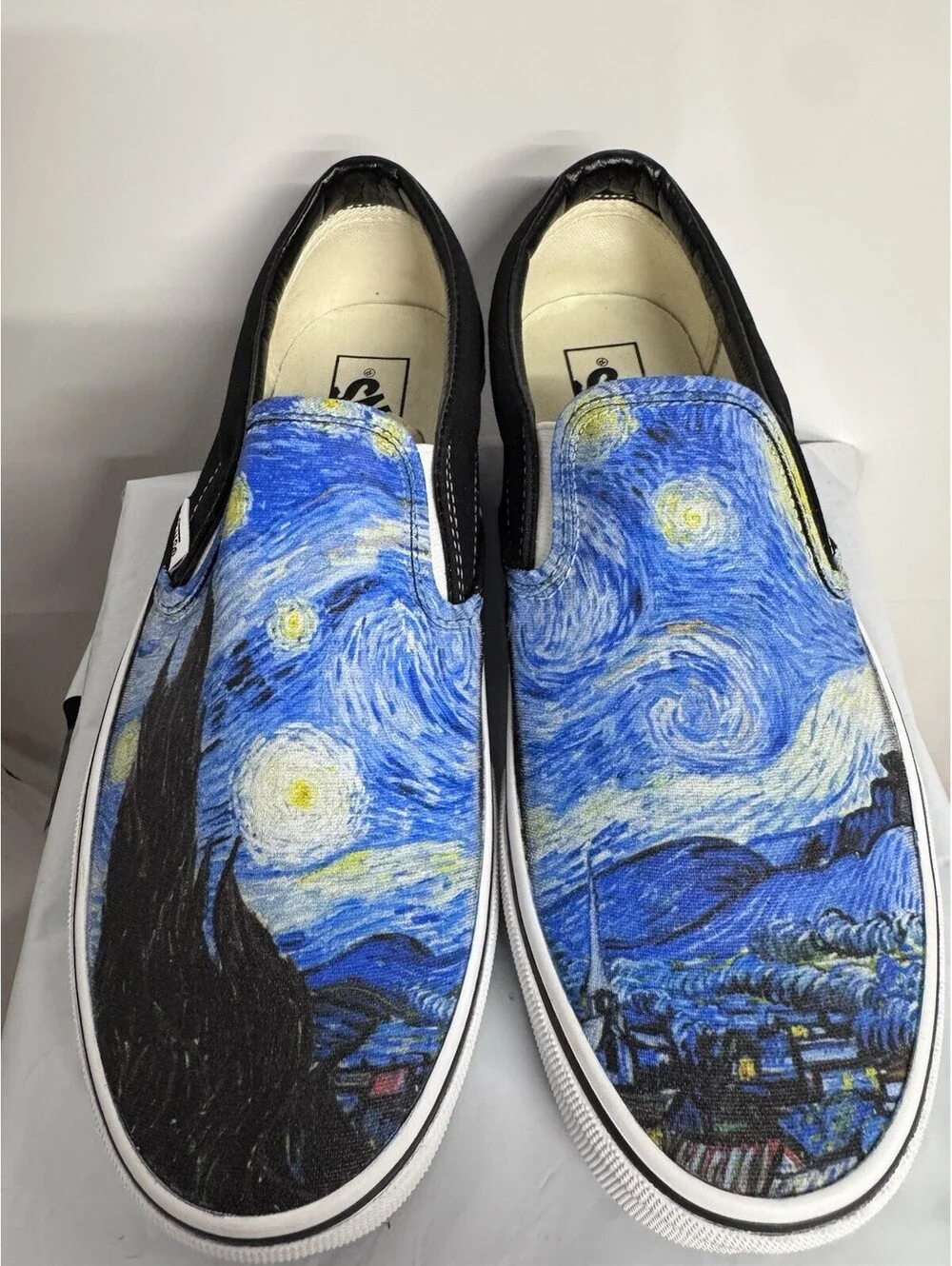 Vans Custom Slip On Starry Night Vincent Van Gogh Art Sneakers Men 8.5 Women 10